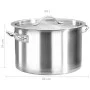 Cacerola de acero inoxidable 24 L 36x24 cm de vidaXL, Ollas altas - Ref: Foro24-51138, Precio: 91,89 €, Descuento: %