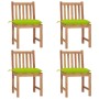 Sillas de jardín 4 unidades madera maciza de teca con cojines de , Sillas de jardín - Ref: Foro24-3073114, Precio: 467,01 €, ...