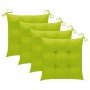 Sillas de jardín 4 unidades madera maciza de teca con cojines de , Sillas de jardín - Ref: Foro24-3073114, Precio: 467,01 €, ...