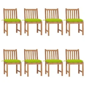 Sillas de jardín 8 unidades madera maciza de teca con cojines de , Sillas de jardín - Ref: Foro24-3073168, Precio: 904,58 €, ...