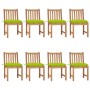 Sillas de jardín 8 unidades madera maciza de teca con cojines de , Sillas de jardín - Ref: Foro24-3073168, Precio: 998,36 €, ...