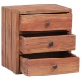 Mesita de noche 3 cajones madera maciza reciclada 35x25x35 cm de vidaXL, Mesitas de noche - Ref: Foro24-283938, Precio: 72,18...