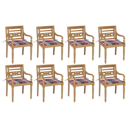 Sillas Batavia 8 unidades madera maciza de teca con cojines de , Sillas de jardín - Ref: Foro24-3073362, Precio: 1,00 €, Desc...
