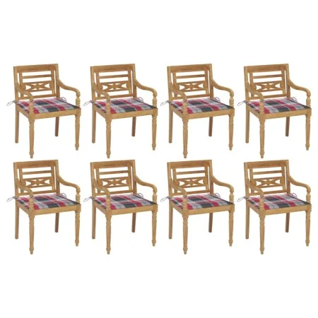 Sillas Batavia 8 unidades madera maciza de teca con cojines de , Sillas de jardín - Ref: Foro24-3073362, Precio: 1,00 €, Desc...