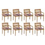 Sillas Batavia 8 unidades madera maciza de teca con cojines de , Sillas de jardín - Ref: Foro24-3073362, Precio: 1,00 €, Desc...