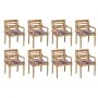 Sillas Batavia 8 unidades madera maciza de teca con cojines de , Sillas de jardín - Ref: Foro24-3073362, Precio: 1,00 €, Desc...