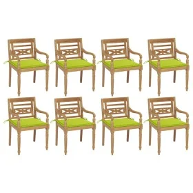 Sillas Batavia 8 unidades madera maciza de teca con cojines de , Sillas de jardín - Ref: Foro24-3073360, Precio: 1,00 €, Desc...