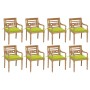 Sillas Batavia 8 unidades madera maciza de teca con cojines de , Sillas de jardín - Ref: Foro24-3073360, Precio: 1,00 €, Desc...