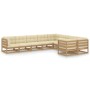 Set de muebles de jardín 9 pzs cojines madera pino marrón miel de , Conjuntos de jardín - Ref: Foro24-3077037, Precio: 1,00 €...