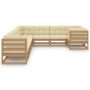 Set de muebles de jardín 9 pzs cojines madera pino marrón miel de , Conjuntos de jardín - Ref: Foro24-3077037, Precio: 1,00 €...