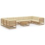 Set de muebles de jardín 11 pzs cojines madera pino marrón miel de , Conjuntos de jardín - Ref: Foro24-3077327, Precio: 1,00 ...