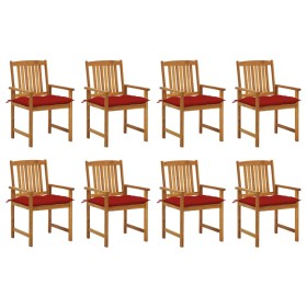 Sillas de jardín con cojines 8 uds madera maciza de acacia de , Sillas de jardín - Ref: Foro24-3078199, Precio: 654,14 €, Des...