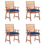 Sillas comedor de jardín y cojines 4 uds madera maciza acacia de , Sillas de jardín - Ref: Foro24-3078345, Precio: 314,41 €, ...