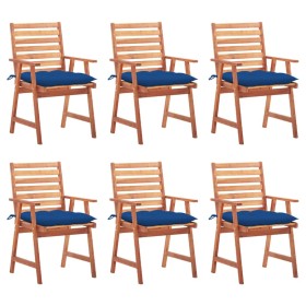 Sillas comedor de jardín y cojines 6 uds madera maciza acacia de , Sillas de jardín - Ref: Foro24-3078372, Precio: 433,23 €, ...