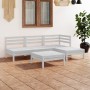 Juego de muebles de jardín 5 piezas madera maciza pino blanco de , Conjuntos de jardín - Ref: Foro24-3082633, Precio: 242,88 ...