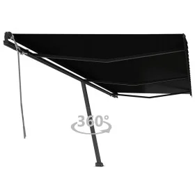 Retractable manual anthracite gray freestanding awning 600x350 cm by , Awnings - Ref: Foro24-3069879, Price: 693,95 €, Discou...