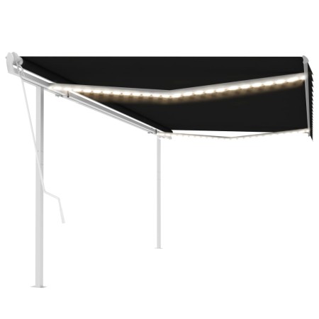 Toldo automático con LED y sensor de viento antracita 5x3 m de , Toldos - Ref: Foro24-3069994, Precio: 796,43 €, Descuento: %