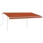Toldo retráctil manual con LED naranja y marrón 4x3,5 m de , Toldos - Ref: Foro24-3070025, Precio: 487,75 €, Descuento: %