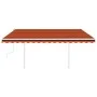Toldo retráctil manual con LED naranja y marrón 4x3,5 m de , Toldos - Ref: Foro24-3070025, Precio: 487,75 €, Descuento: %