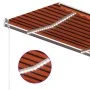 Toldo retráctil manual con LED naranja y marrón 4x3,5 m de , Toldos - Ref: Foro24-3070025, Precio: 487,75 €, Descuento: %