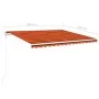 Toldo retráctil manual con LED naranja y marrón 4x3,5 m de , Toldos - Ref: Foro24-3070025, Precio: 487,75 €, Descuento: %