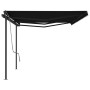Toldo retráctil manual con postes gris antracita 6x3,5 m de , Toldos - Ref: Foro24-3070279, Precio: 724,03 €, Descuento: %