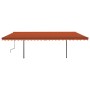 Toldo manual retráctil con luz LED naranja y marrón 6x3,5 m de , Toldos - Ref: Foro24-3070285, Precio: 760,45 €, Descuento: %