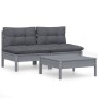 Muebles de jardín 3 pzas con cojines antracita madera de pino de , Conjuntos de jardín - Ref: Foro24-3096000, Precio: 211,18 ...
