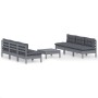 Muebles de jardín 7 pzas con cojines antracita madera de pino de , Conjuntos de jardín - Ref: Foro24-3096096, Precio: 554,13 ...