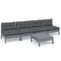Muebles de jardín 5 pzas con cojines antracita madera de pino de , Conjuntos de jardín - Ref: Foro24-3096132, Precio: 361,28 ...