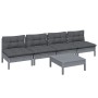 Muebles de jardín 5 pzas con cojines antracita madera de pino de , Conjuntos de jardín - Ref: Foro24-3096132, Precio: 361,28 ...