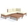 Muebles de jardín 5 pzas y cojines madera de pino marrón miel de , Conjuntos de jardín - Ref: Foro24-3096295, Precio: 410,72 ...