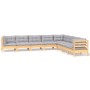 Juego de muebles de jardín 8 pzas y cojines madera maciza pino de , Conjuntos de jardín - Ref: Foro24-3096802, Precio: 670,74...