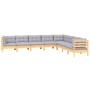 Juego de muebles de jardín 8 pzas y cojines madera maciza pino de , Conjuntos de jardín - Ref: Foro24-3096802, Precio: 670,74...