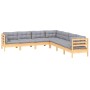Juego de muebles de jardín 7 pzas y cojines madera maciza pino de , Conjuntos de jardín - Ref: Foro24-3096790, Precio: 534,84...