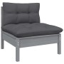 Muebles de jardín 9 pzas y cojines gris madera de pino de , Conjuntos de jardín - Ref: Foro24-3096979, Precio: 788,38 €, Desc...