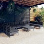 Muebles de jardín 11 pzas y cojines gris madera maciza de pino de , Conjuntos de jardín - Ref: Foro24-3097195, Precio: 870,82...