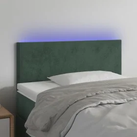 Cabecero con LED de terciopelo verde oscuro 100x5x78/88 cm de , Cabeceros y pies de cama - Ref: Foro24-3121377, Precio: 48,87...