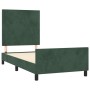 Estructura cama con cabecero terciopelo verde oscuro 90x200 cm de , Camas y somieres - Ref: Foro24-3125614, Precio: 164,15 €,...