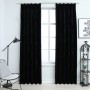 Cortinas opacas con ganchos 2 pzas terciopelo negro 140x175 cm de vidaXL, Cortinas y visillos - Ref: Foro24-134492, Precio: 3...