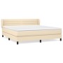 Cama box spring con colchón tela color crema 160x200 cm de , Camas y somieres - Ref: Foro24-3126338, Precio: 522,20 €, Descue...