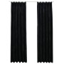 Cortinas opacas con ganchos 2 pzas terciopelo negro 140x175 cm de vidaXL, Cortinas y visillos - Ref: Foro24-134492, Precio: 3...