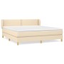 Cama box spring con colchón tela color crema 180x200 cm de , Camas y somieres - Ref: Foro24-3126746, Precio: 586,34 €, Descue...