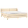 Cama box spring con colchón tela color crema 180x200 cm de , Camas y somieres - Ref: Foro24-3126746, Precio: 586,34 €, Descue...