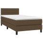 Cama box spring colchón y luces LED tela marrón oscuro 80x200cm de , Camas y somieres - Ref: Foro24-3133192, Precio: 302,27 €...
