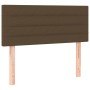 Cama box spring colchón y luces LED tela marrón oscuro 80x200cm de , Camas y somieres - Ref: Foro24-3133192, Precio: 302,27 €...