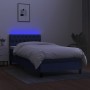 Cama box spring colchón y luces LED tela azul 100x200 cm de , Camas y somieres - Ref: Foro24-3133379, Precio: 332,67 €, Descu...