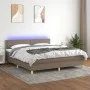 Boxspringbett mit LED-Matratze taupegrauer Stoff 160x200 cm von , Betten und Lattenroste - Ref: Foro24-3133649, Preis: 499,67...