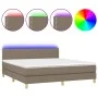 Boxspringbett mit LED-Matratze taupegrauer Stoff 160x200 cm von , Betten und Lattenroste - Ref: Foro24-3133649, Preis: 499,67...