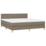 Boxspringbett mit LED-Matratze taupegrauer Stoff 160x200 cm von , Betten und Lattenroste - Ref: Foro24-3133649, Preis: 499,67...